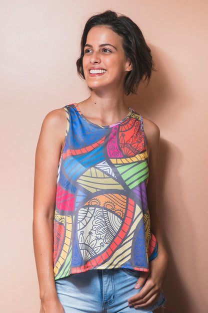 Top à imprimé ethnique