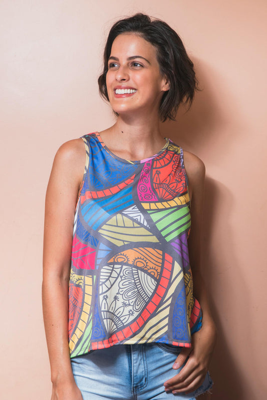 Top à imprimé ethnique