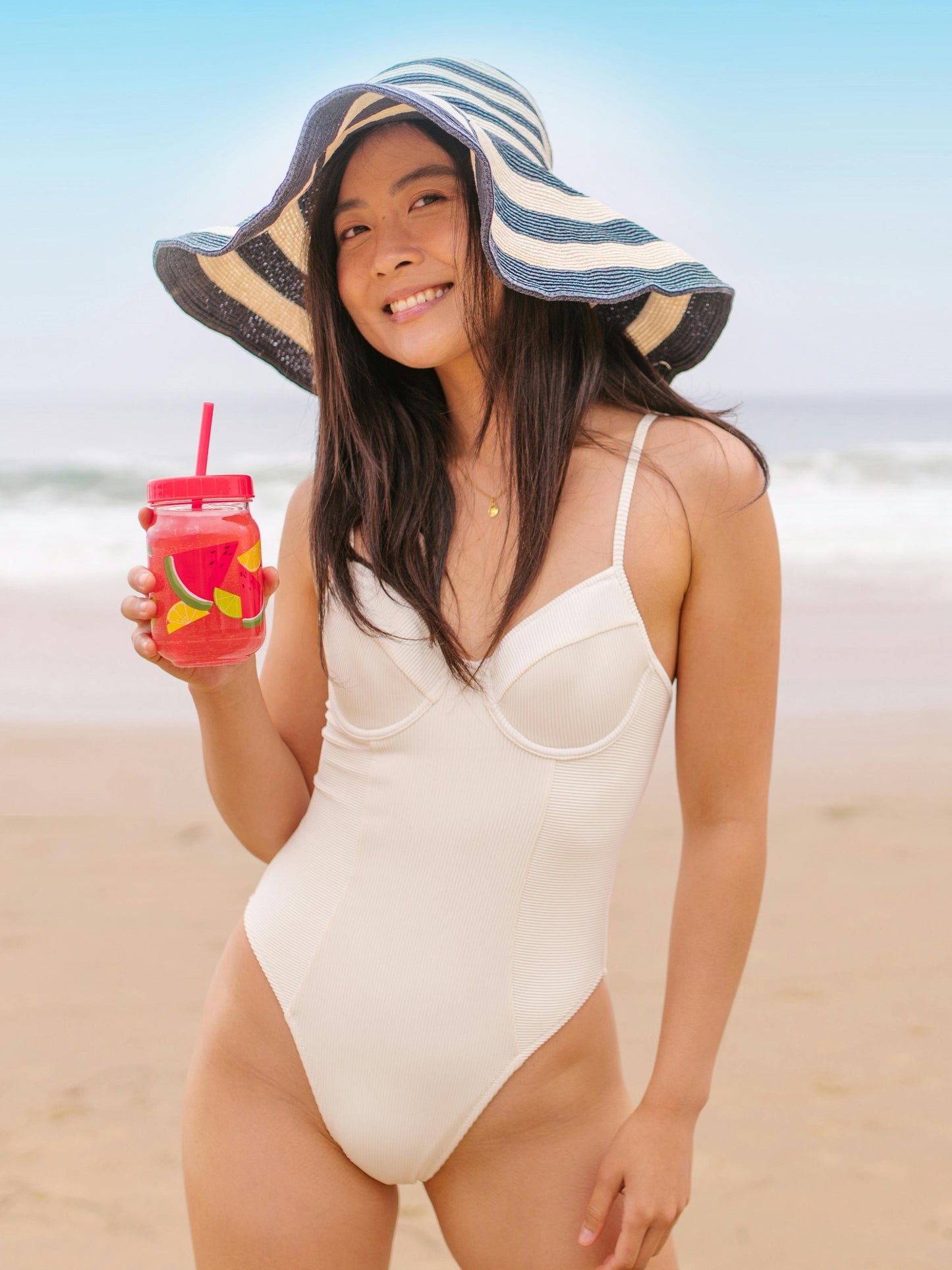 Maillot de bain une pièce en ivoire